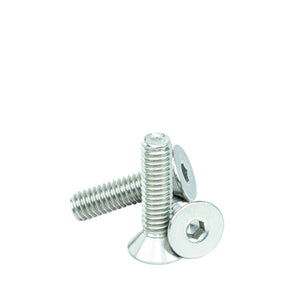 5/16" x 1-1/4" Flat Head Socket Head Cap Screws, Threaded, Allen Socket Drive, Stainless Steel 18-8, Bright Finish