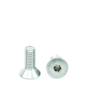 3/8" - 16 x 1" Flat Head Socket Head Cap Screws, Threaded, Allen Socket Drive, Stainless Steel 18-8, Bright Finish