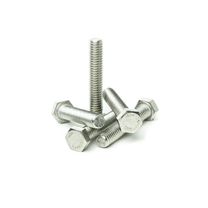 3/8"-16 x 2" Hex Head Tap Bolt Cap Screw, Stainless Steel 18-8, Fully Threaded, Bright Finish, Machine Point