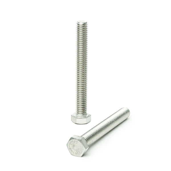 5/16"-18 x 3"  Hex Head Tap Bolt Cap Screw, Stainless Steel 18-8, Fully Threaded, Bright Finish, Machine Point