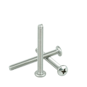 #6-32 x 1-3/4" Pan Head Machine Screws, Phillips Drive, Stainless Steel 18-8, Full Thread, Bright Finish, Machine Thread