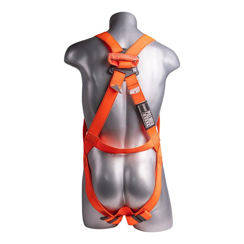 Construction Safety Harness 3 Point, Dielectric, Loop D-Ring, Orange - Defender Safety Products