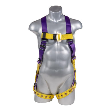 Construction Safety Harness 5 Point w/ Grommet Legs, Back D-Ring - Defender Safety Products