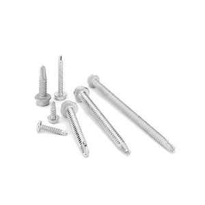 #12-24 x 1-1/4" Drilltite® Heavy Duty Precision Milled Self Drilling Screws with 5/16" Hex Washer Head - #5 Point